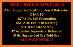 NEXT WEEKS SPECIALS