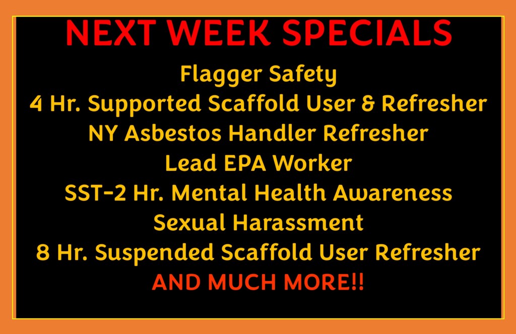 NEXT WEEKS SPECIALS
