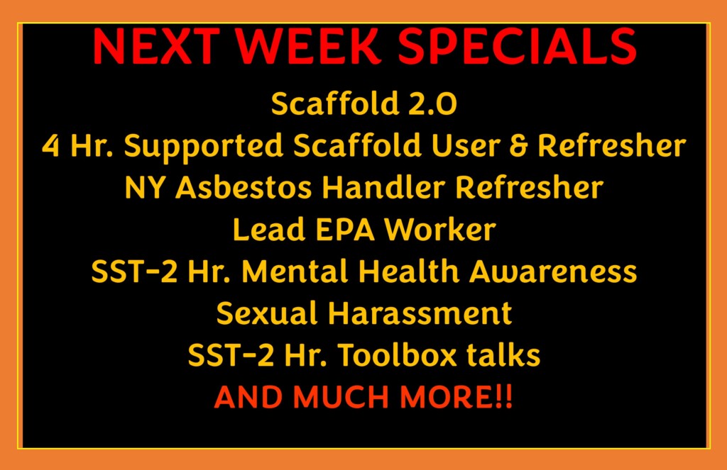 NEXT WEEKS SPECIALS